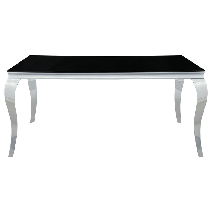 Carone Rectangular Dining Table Chrome and Black image