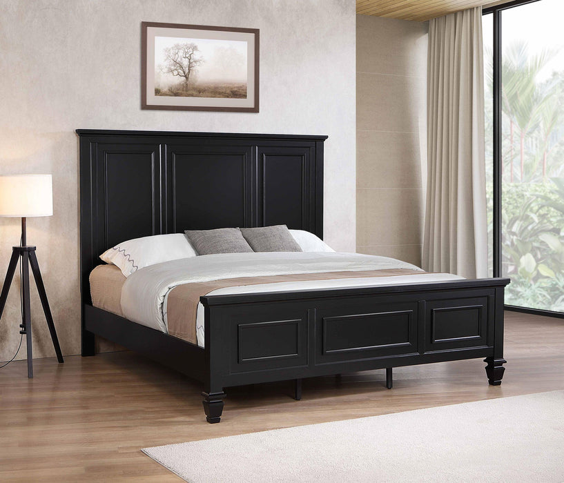Sandy Beach 63-inch Wood Panel Bed Black