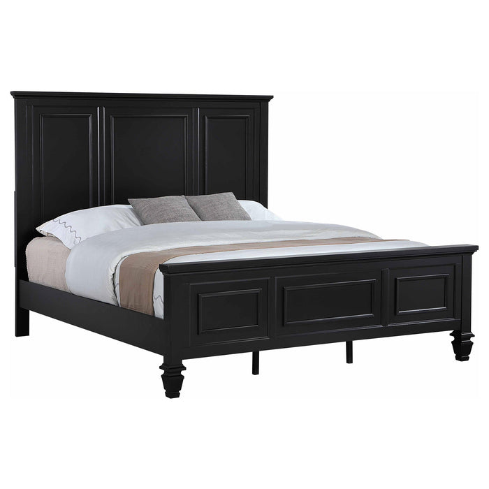 Sandy Beach 63-inch Wood Panel Bed Black
