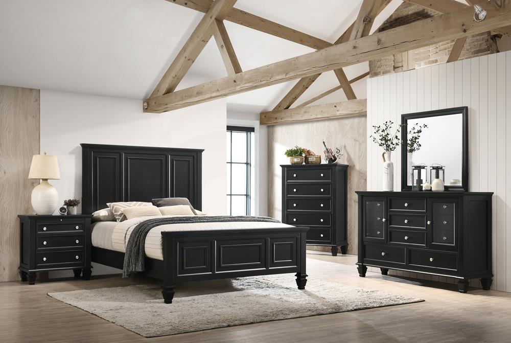 Sandy Beach 4 & 5 Piece Storage Bedroom Set with Sleigh Headboard E.King, Queen, & Cal.King
