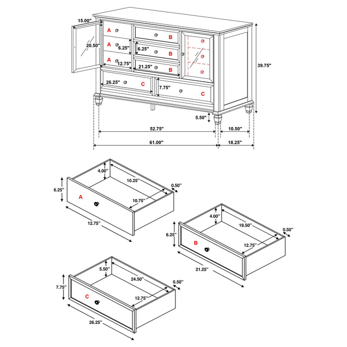 Sandy Beach Bedroom Set Black