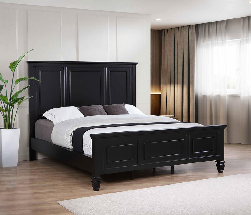 Sandy Beach 63-inch Wood Panel Bed Black