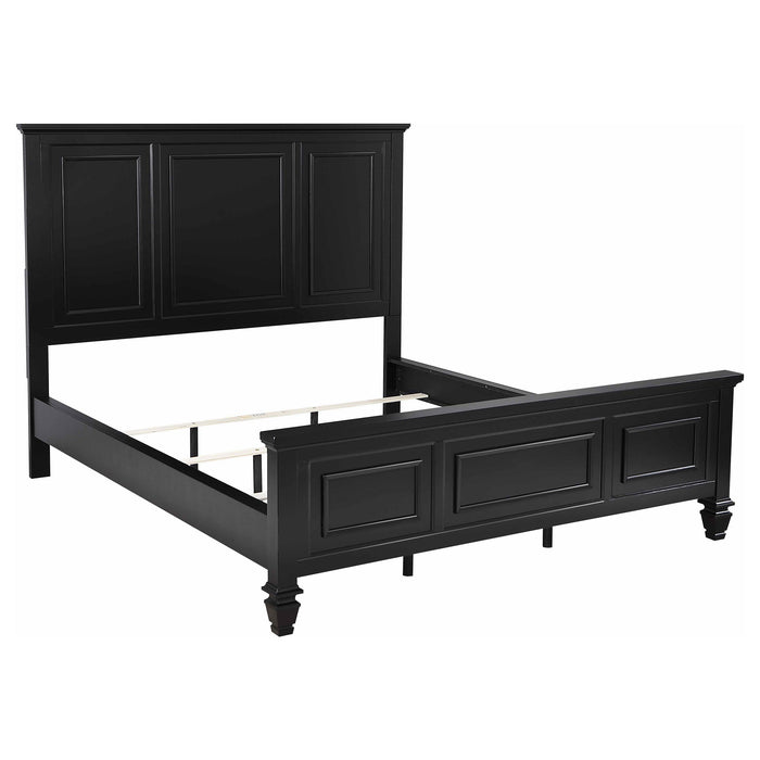 Sandy Beach 63-inch Wood Panel Bed Black