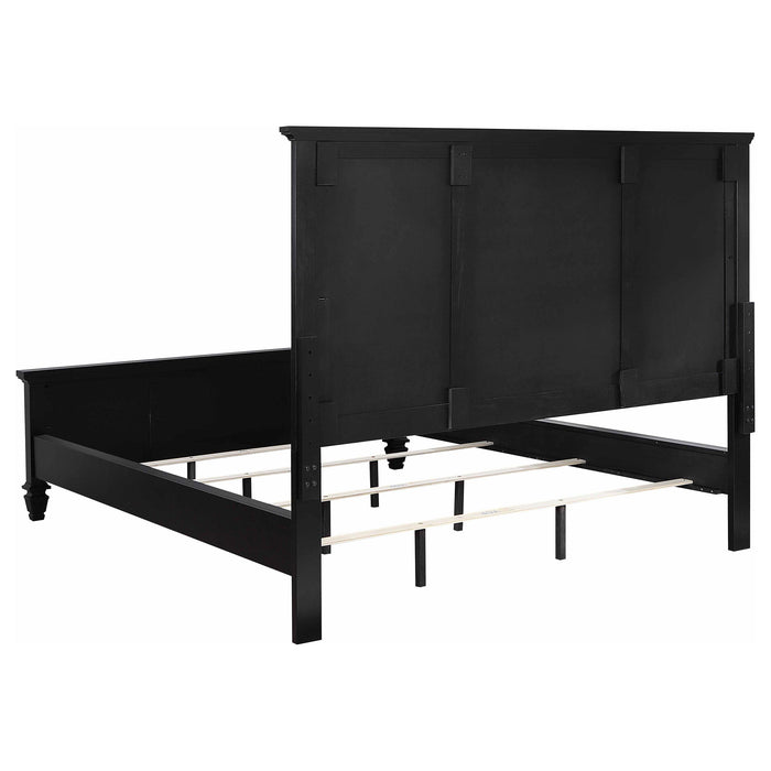 Sandy Beach 63-inch Wood Panel Bed Black