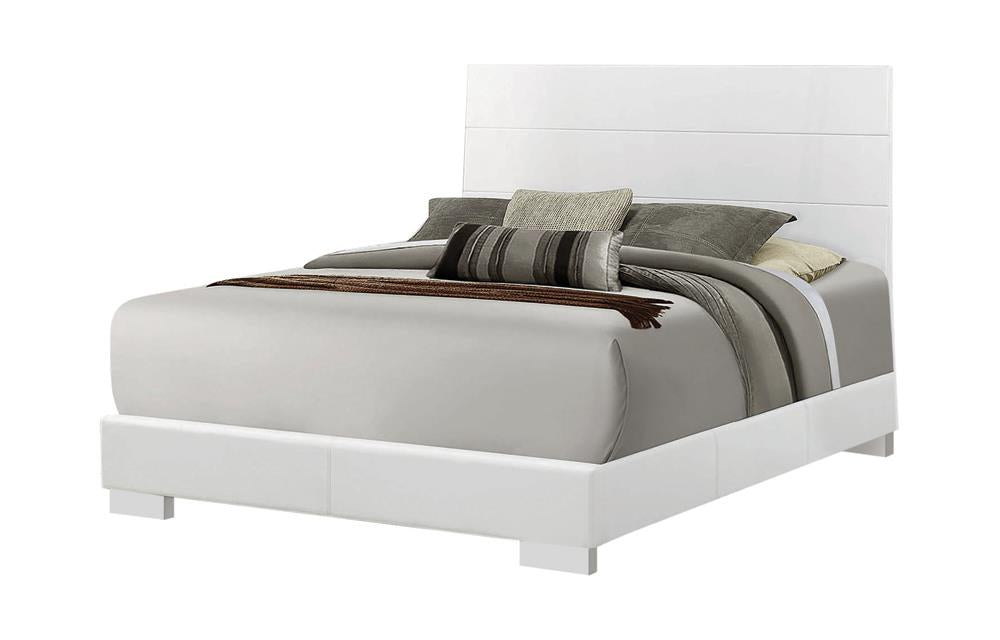 Felicity Eastern King, Queen, & Cal.King Panel Bed Glossy White