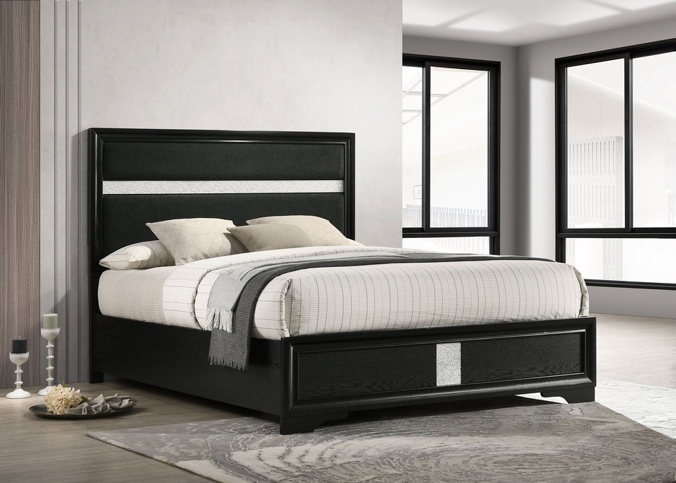 Miranda California King, E.King, Queen, Full, & Twin Bed Black & White