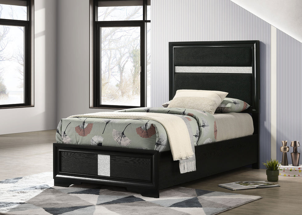 Miranda California King, E.King, Queen, Full, & Twin Bed Black & White