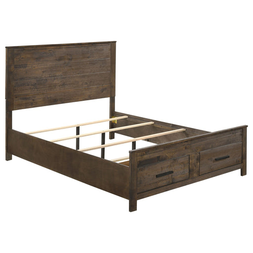 Woodmont Eastern King Storage Bed Rustic Golden Brown image