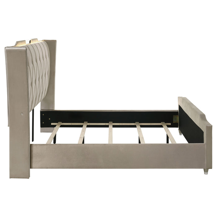 Lorient Wingback Bed with LED Lighting