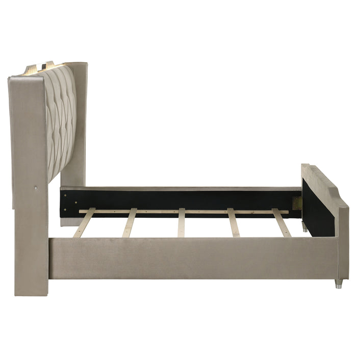 Lorient Wingback Bed with LED Lighting