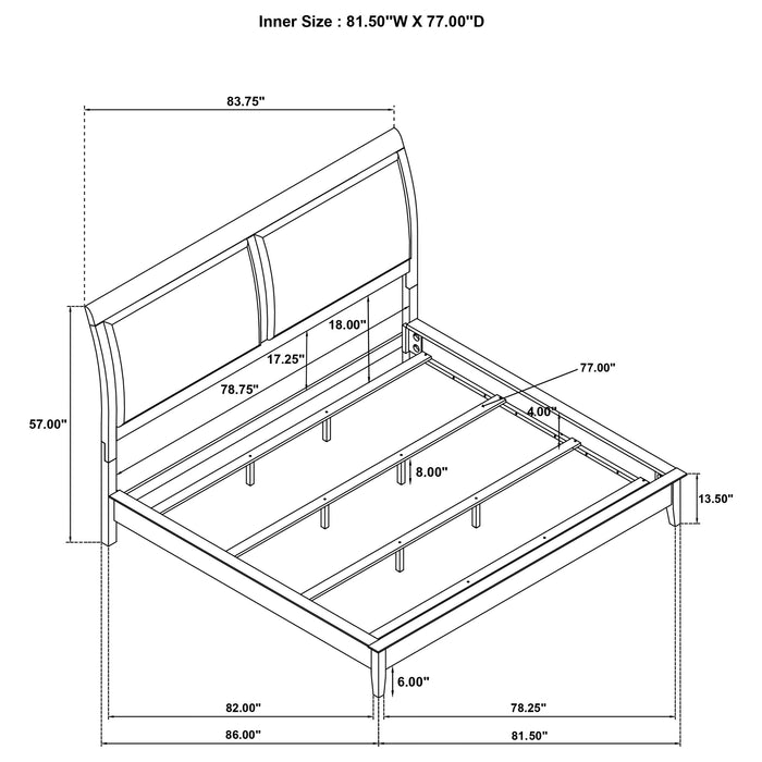 Bexhill California King, E.King, Queen Bed