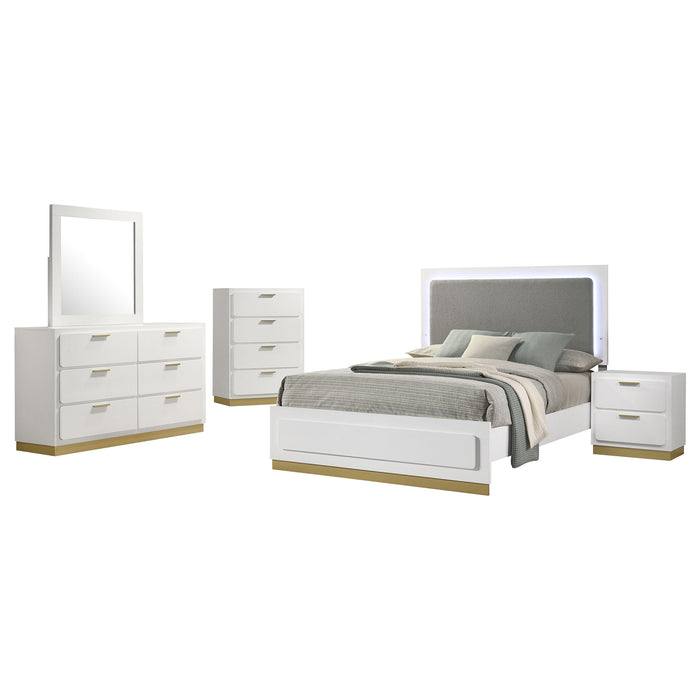 Caraway 4 Pc & Pc E.King, Cal.King, & Queen Bedroom Set Black & White