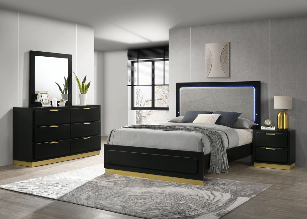 Caraway 4 Pc & Pc E.King, Cal.King, & Queen Bedroom Set Black & White