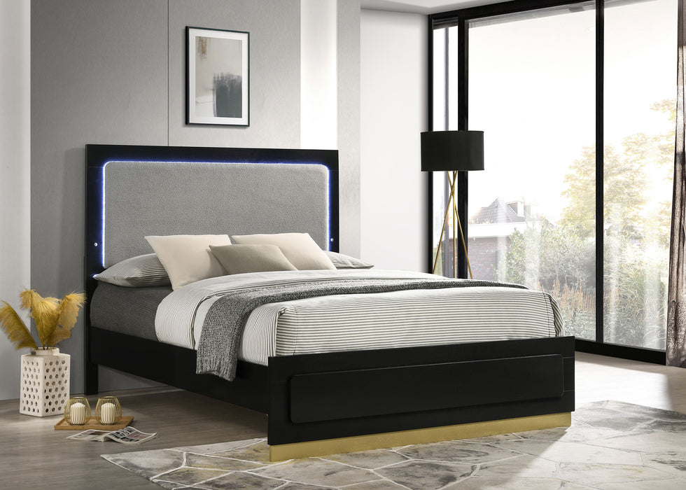 Caraway California King, E.King, & Queen Bed Black & White