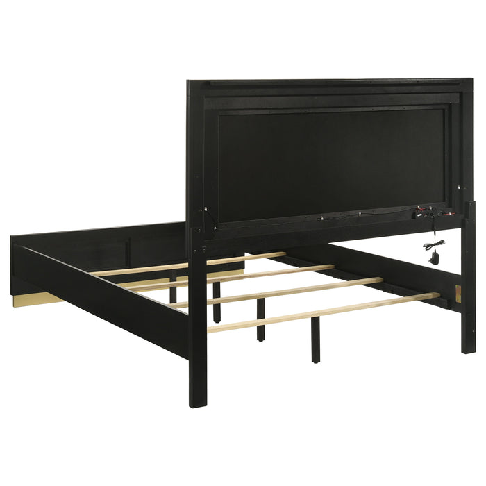 Caraway California King, E.King, & Queen Bed Black & White