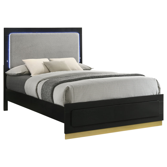 Caraway California King, E.King, & Queen Bed Black & White