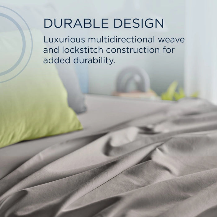 TEMPUR Luxe Egyptian Cotton Sheet Set Cool Gray