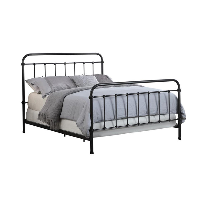 Livingston California King, E.King, & Queen Panel Metal Bed Dark Bronze