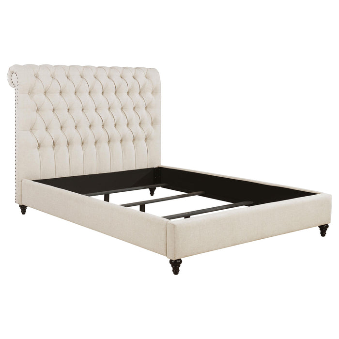 Devon Tufted Upholstered California King, Eastren King, & Queen Bed Beige
