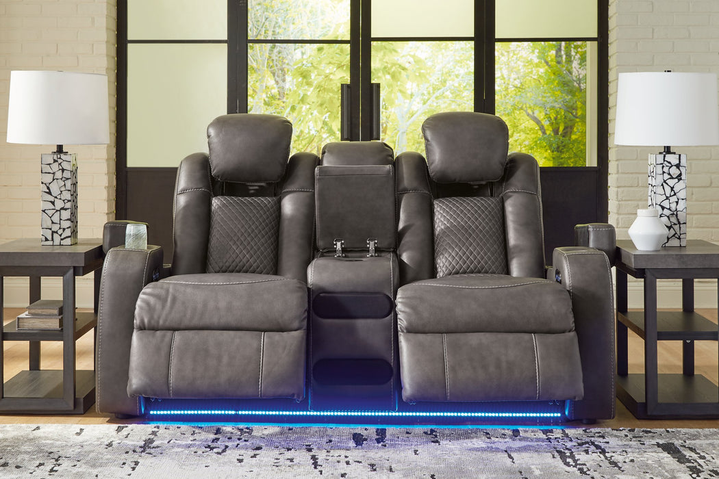 Fyne-Dyme Power Reclining Loveseat with Console