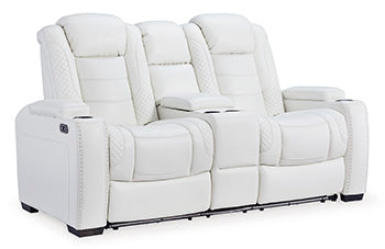 Party Time Power Reclining Loveseat with Console