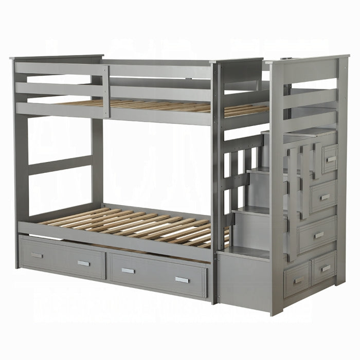 Allentown Twin-Twin Bunk Bed With Trundle and Storage