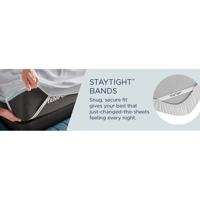 TEMPUR Luxe Egyptian Cotton Sheet Set Silver Mist