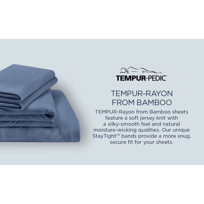 TEMPUR Rayon from Bamboo Sheet Set Sleepy Blue