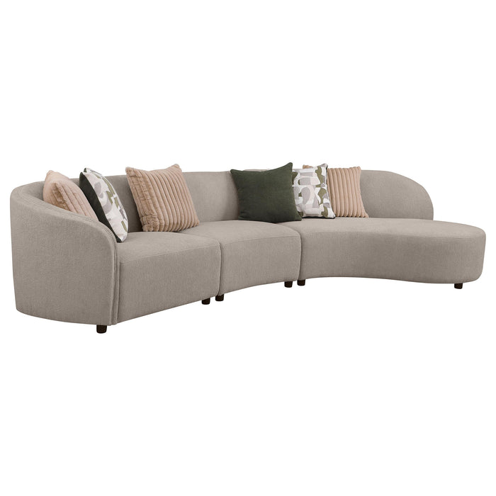 Fayette Upholstered Sectional Sofa Greige