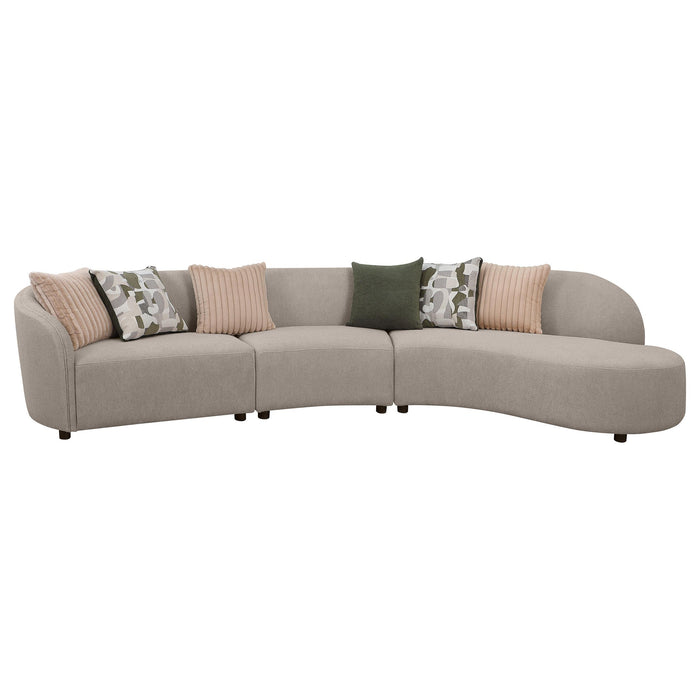 Fayette Upholstered Sectional Sofa Greige