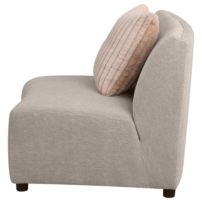 Fayette Upholstered Armless Chair Greige