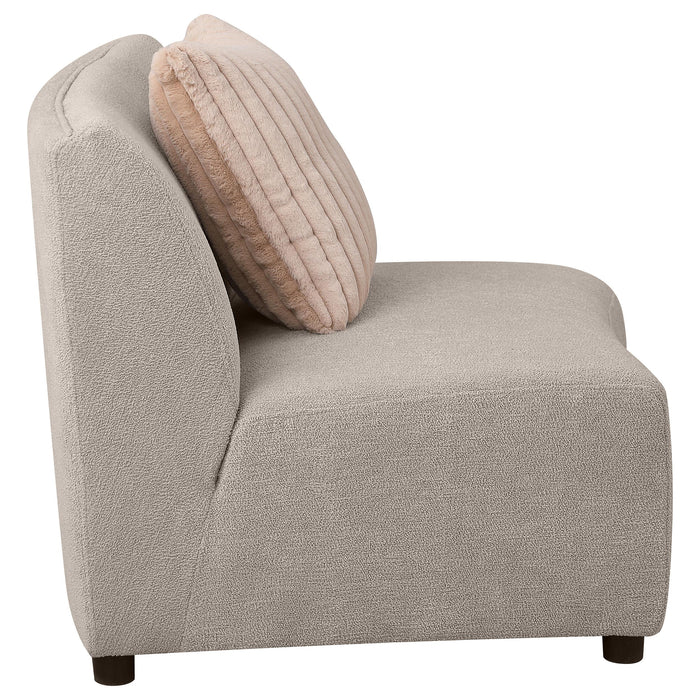 Fayette Upholstered Armless Chair Greige