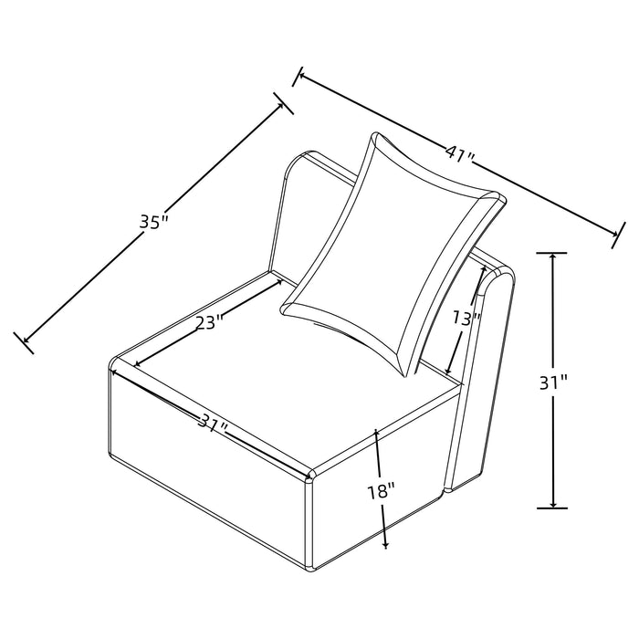 Fayette Upholstered Armless Chair Greige