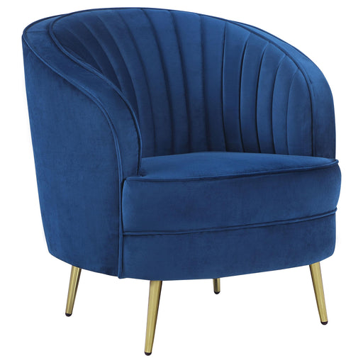 Sophia Upholstered Vertical Channel Tufted Chair Blue image