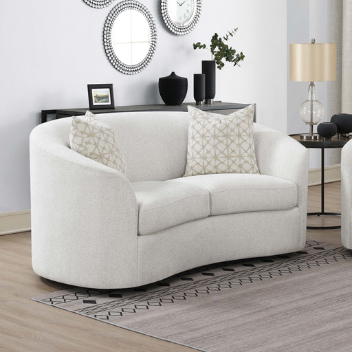 Rainn Upholstered Tight Back Loveseat Latte image