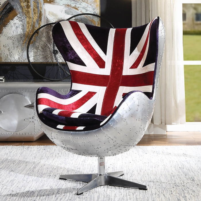 Brancaster British Flag Accent Chair With Swivel