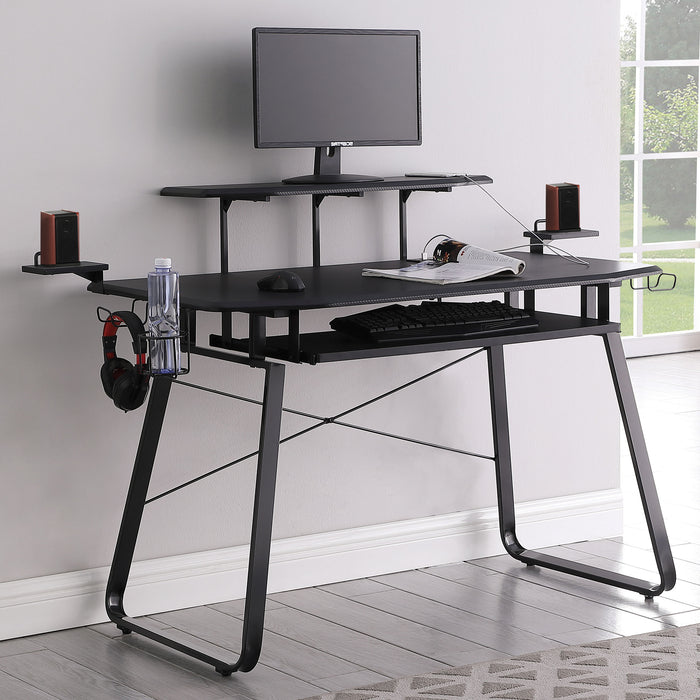 Alfie Gaming Desk with USB Ports Gunmetal image