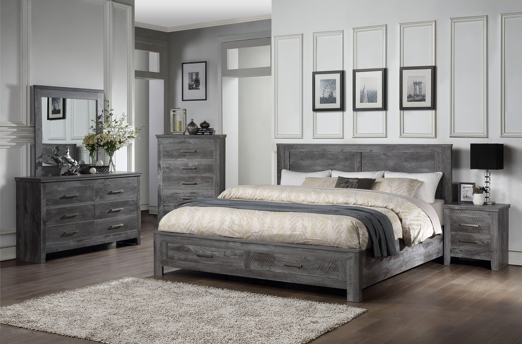 Vidalia Rustic Gray Oak Eastern King Bed (Storage) image