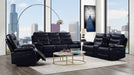 Aashi Navy Leather-Gel Match Sofa (Motion) image