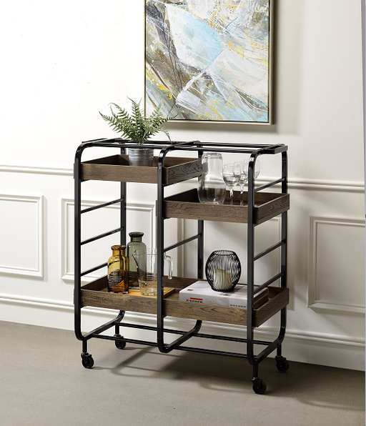 Vorrik Black & Walnut Serving Cart image