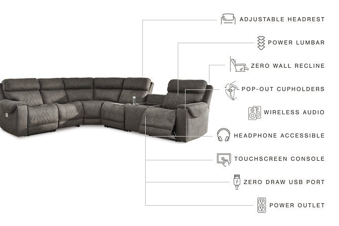 Hoopster 6-Piece Power Reclining Sectional