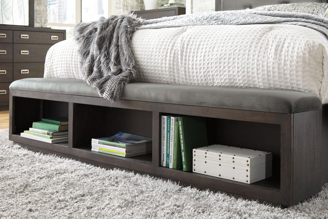 Hyndell - Upholstered Panel Bed With Storage