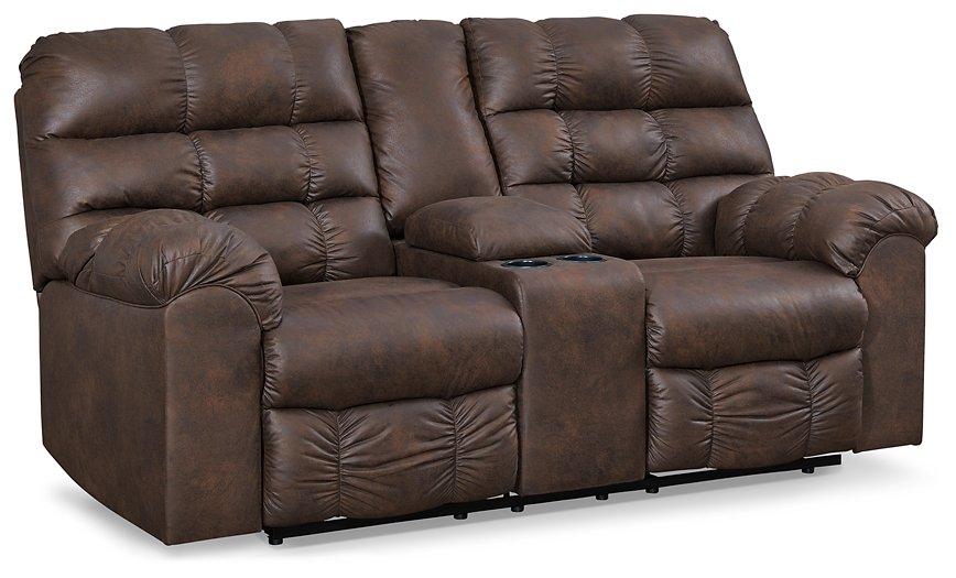 Derwin Reclining Loveseat with Console