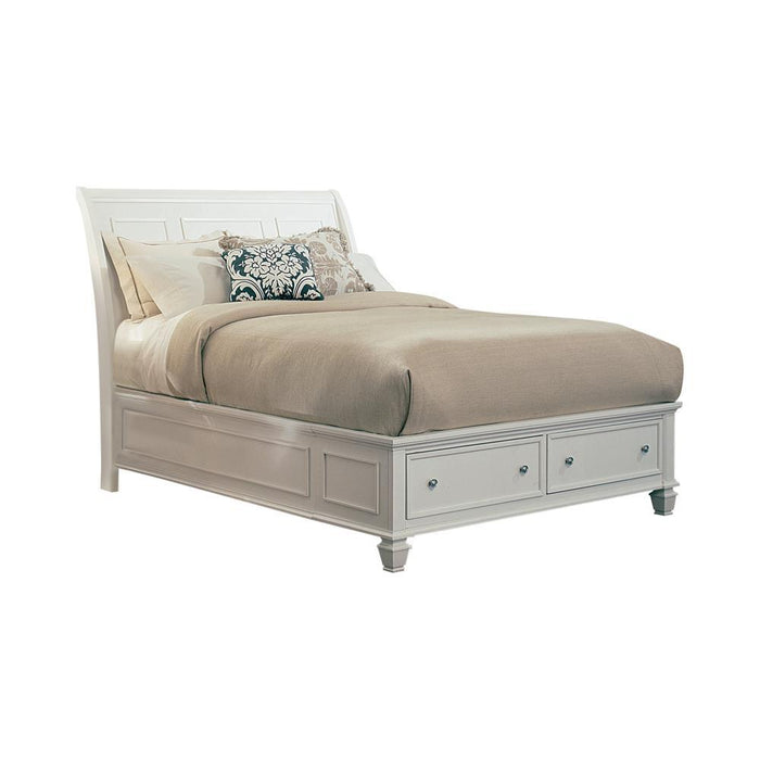 Sandy Beach Queen & E.King Panel Bed with High Headboard Black & White