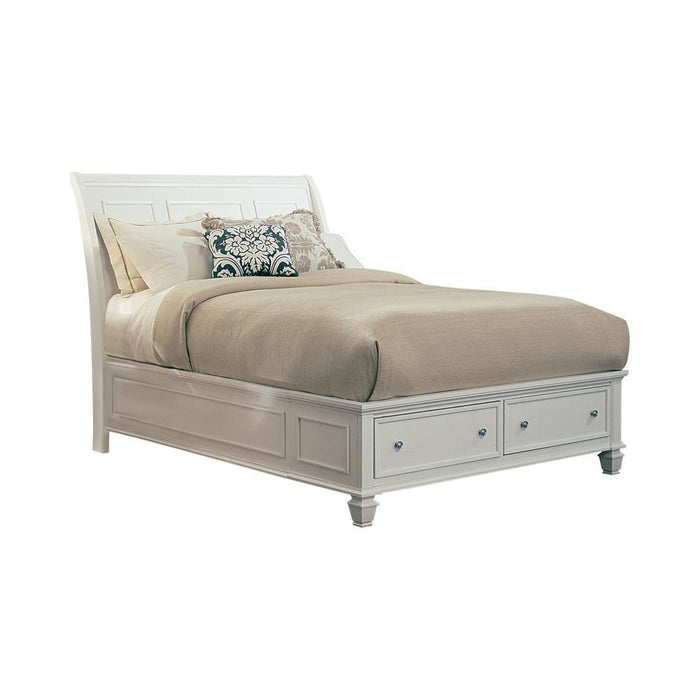 Sandy Beach Queen & E.King Storage Sleigh Bed Black & White
