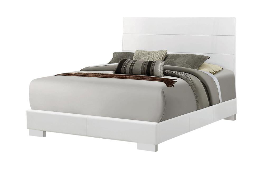 Felicity Eastern King, Queen, & Cal.King Panel Bed Glossy White