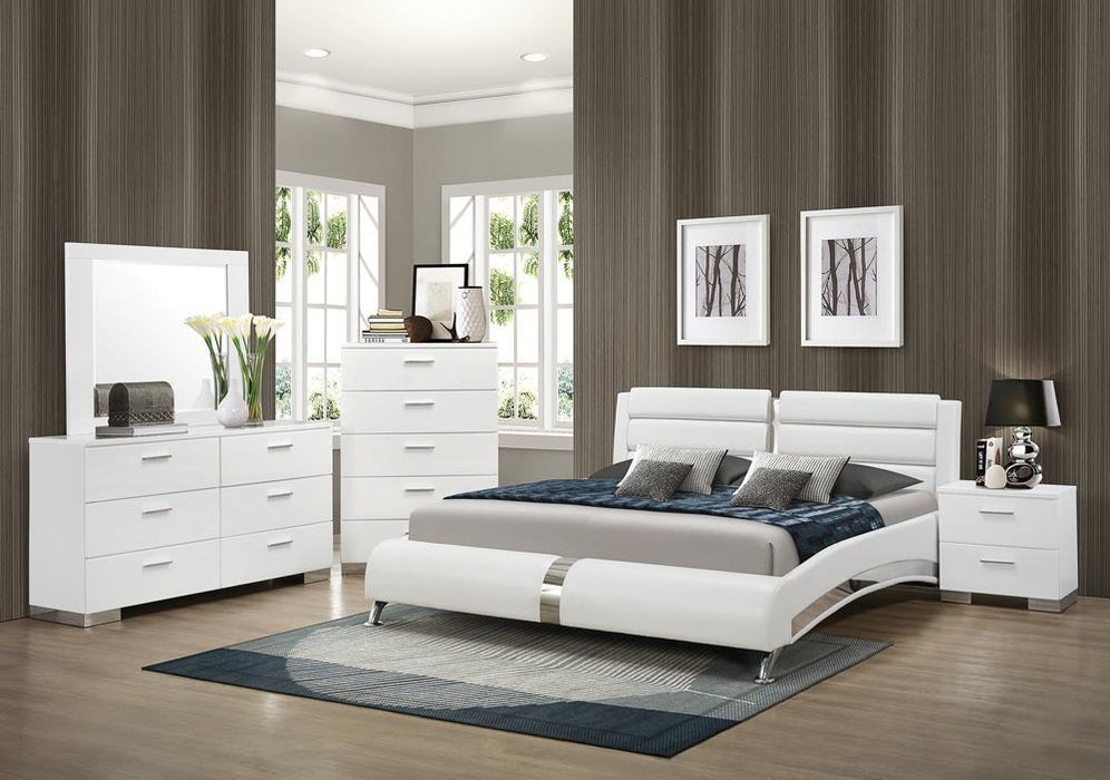 Jeremaine California King, E.King, & Queen Upholstered Bed White