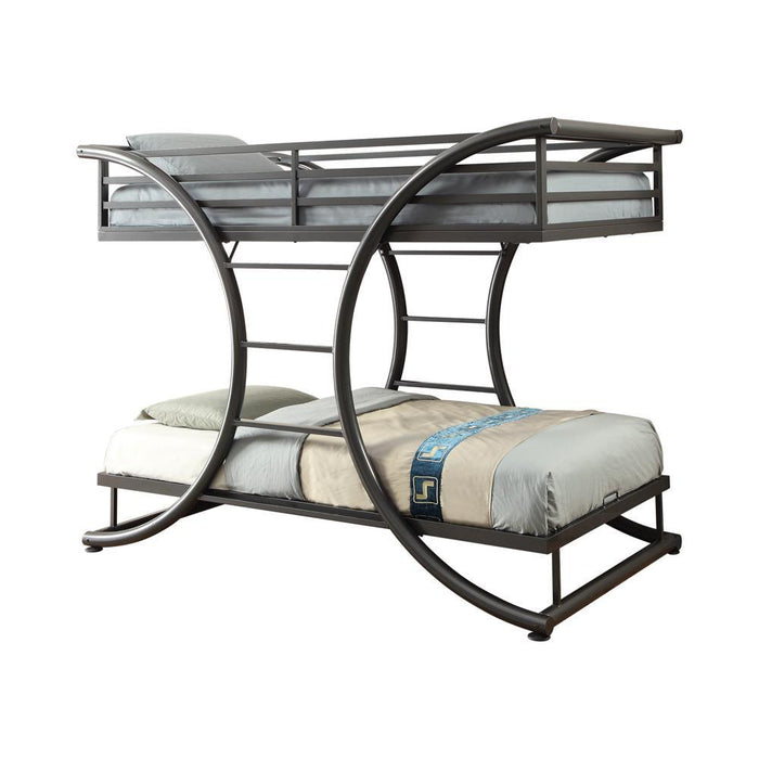 Stephan Contemporary Gunmetal Twin over Twin Bunk Bed