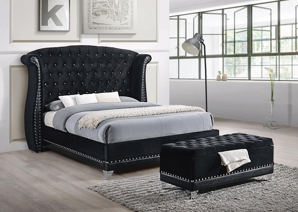 Barzini California King, E.King, & Queen Tufted Upholstered Bed Black