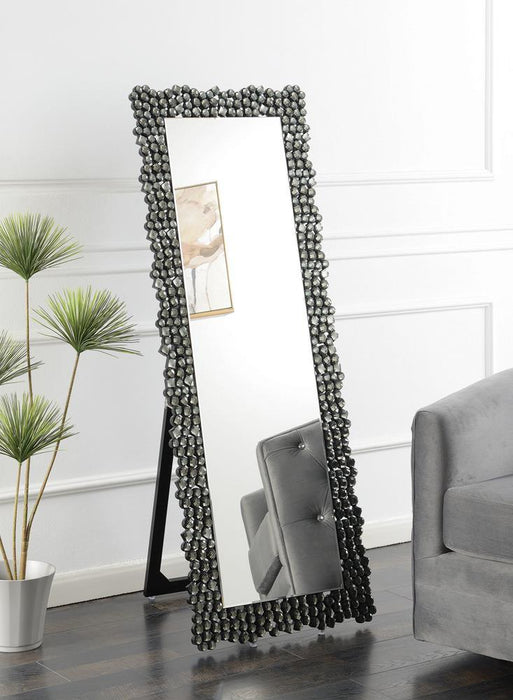 Silver and Smoke Grey Standing Cheval Mirror